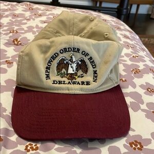American Vintage Beige and Burgundy Cap